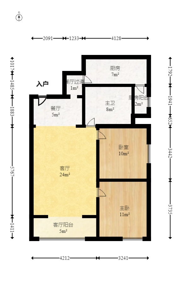 香槟小镇(香槟花苑）  2室1厅1卫   39.00万室内图1
