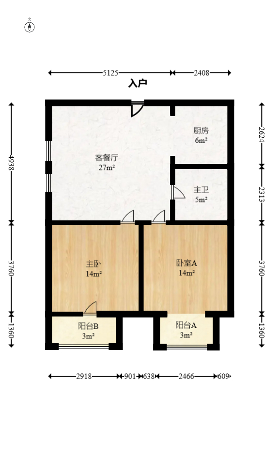 喜盈门范城  2室1厅1卫    97.98万室内图1