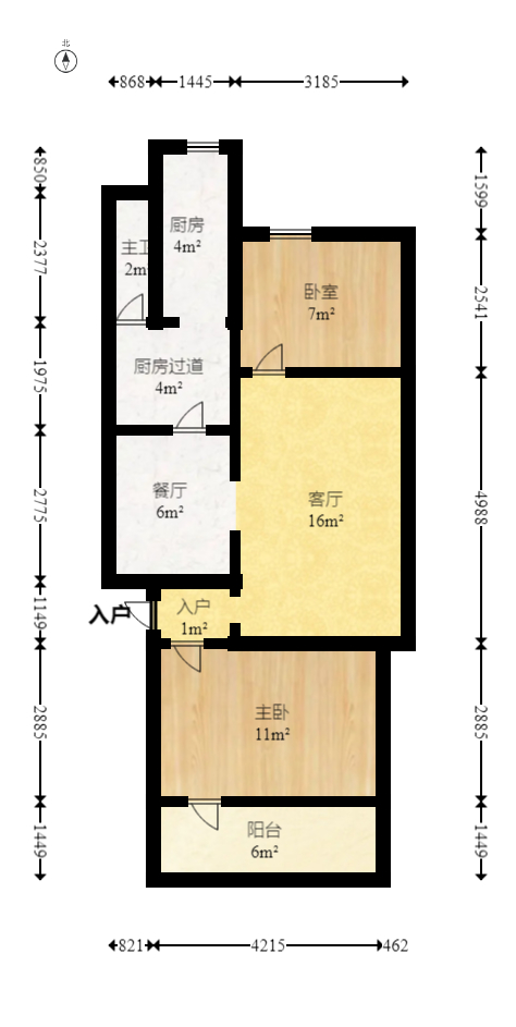 青山祠社区  2室2厅1卫   58.00万室内图1