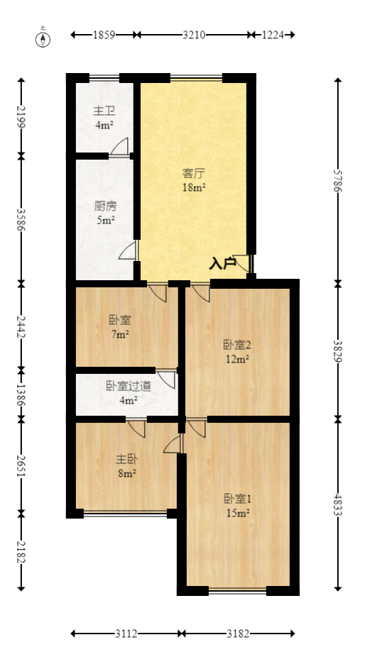 省文化厅宿舍（文物局)  4室1厅1卫    85.0万室内图1