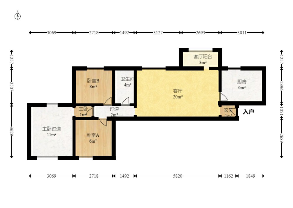 诚兴园  3室2厅1卫    87.8万室内图1
