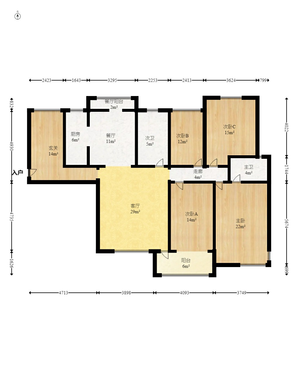 藍(lán)山郡  4室2廳2衛(wèi)    150.0萬室內(nèi)圖1