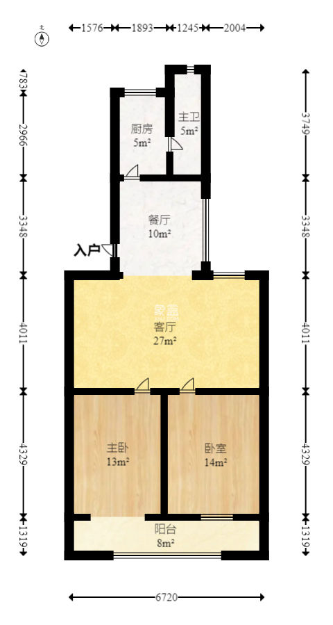 紫薇路鸿基公寓 2室2厅1厨1卫 55.00万