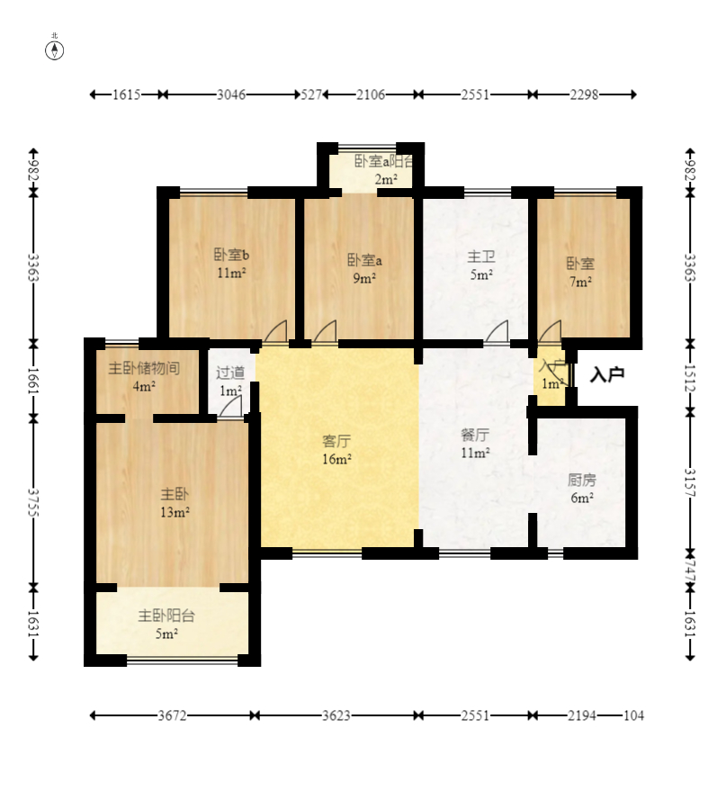 山水湾 4室2厅1卫 80.00万 山水湾 4室2厅1卫 80.00万户型图