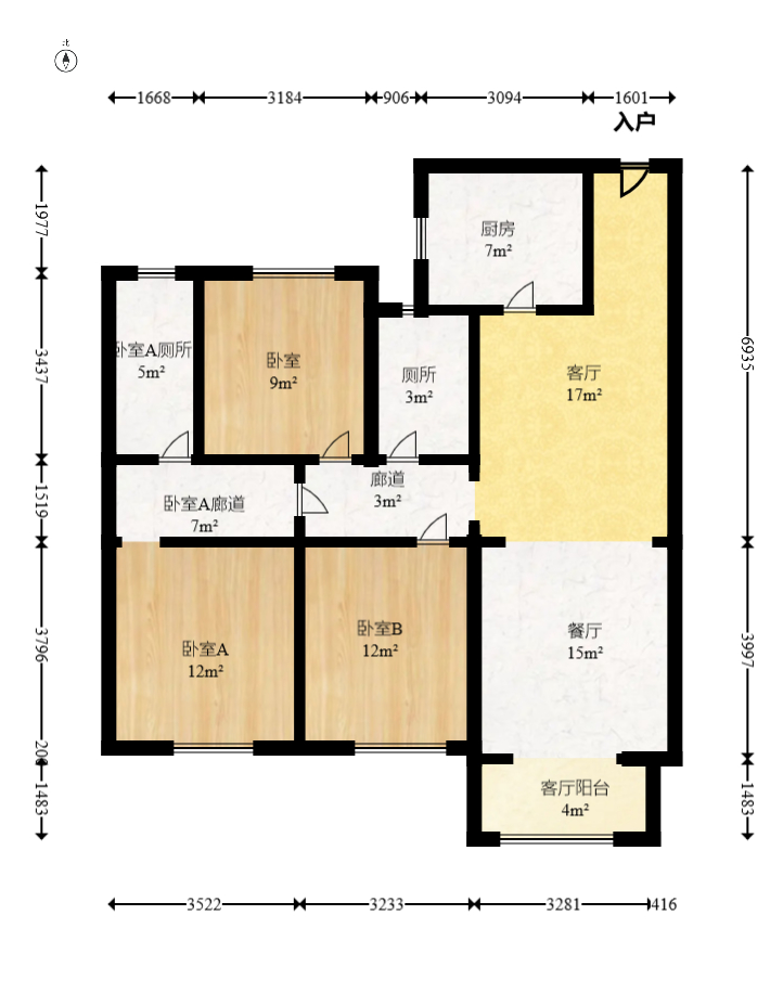 中海阅麓山一期 3室2厅2卫 135.0万 中海阅麓山一期 3室2厅2卫 135.0万户型图