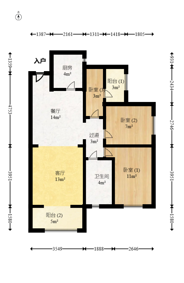 中建嘉和城  3室2厅1卫   81.00万室内图1
