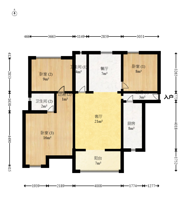 中建嘉和城  3室2厅2卫   118.00万室内图1