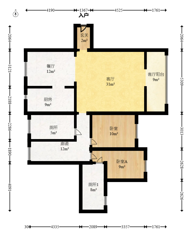江山帝景哈佛 6室2厅2卫 220.00万 江山帝景哈佛 6室2厅2卫 220.00万户型图