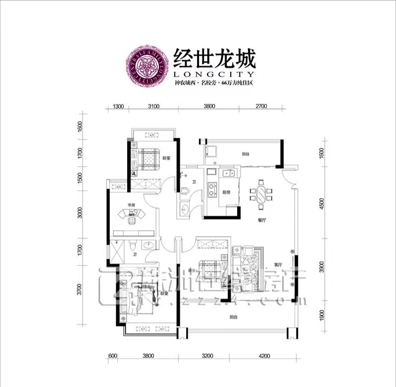 经世龙城  4室2厅2卫    90.0万