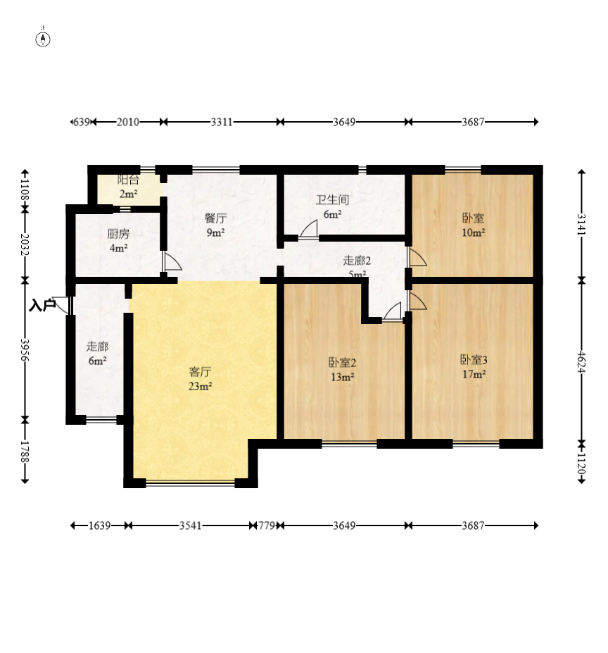 三景華御 4室2廳1廚1衛(wèi) 83.80萬室內(nèi)圖1
