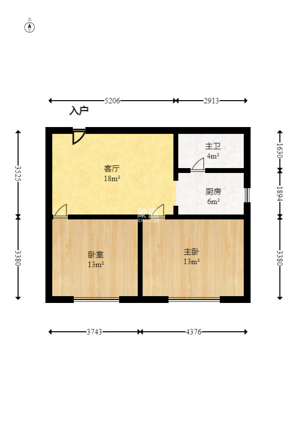 四季如春酒店(原名鑫元大酒店)  2室2厅1卫    61.56万