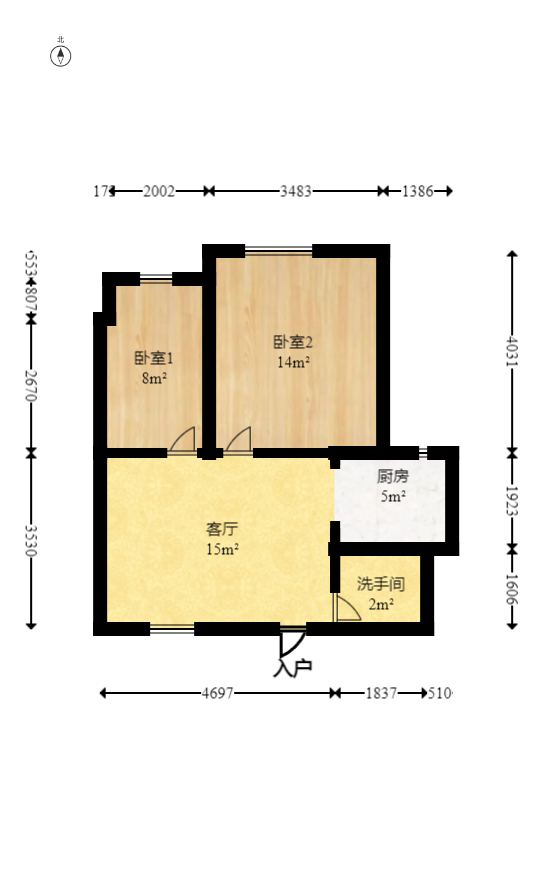 建鸿达华都（华都小户型及大华写字楼）  2室1厅1卫    70.0万室内图1