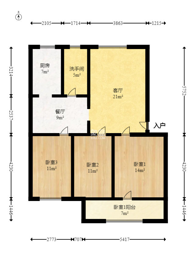 二十一中宿舍  3室2厅1卫    65.99万