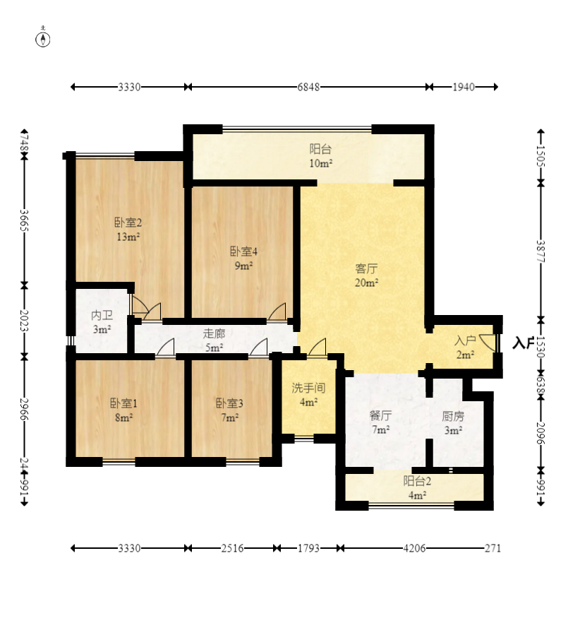 明昇壹城(明昇时代广场)二期  4室2厅2卫    200.0万 明昇壹城(明昇时代广场)二期  4室2厅2卫    200.0万户型图