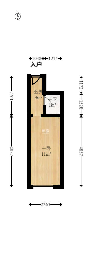 叠彩兰亭  1室1厅1卫   23.00万