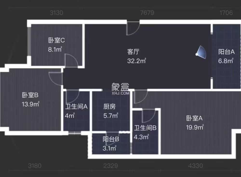 奥园养生城 3室2厅2卫 92.00万 奥园养生城 3室2厅2卫 92.00万室内图