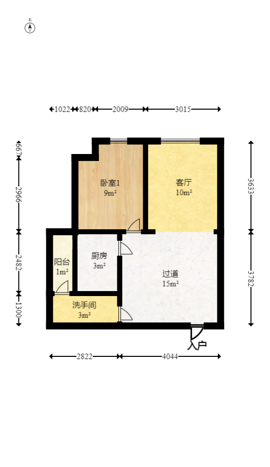 百纳广场（百纳公寓）  2室2厅1卫   69.90万室内图1