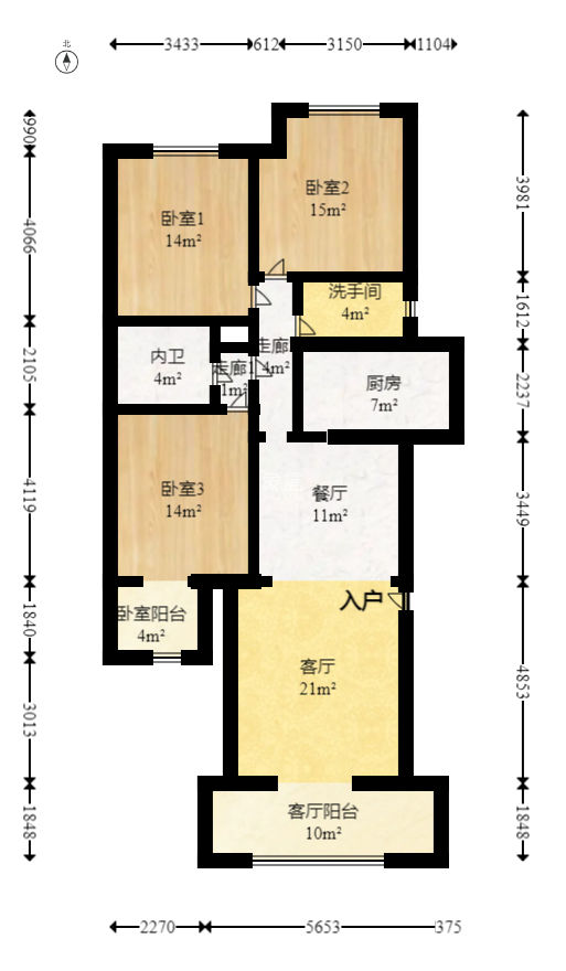 康欣園  3室2廳2衛(wèi)   95.00萬