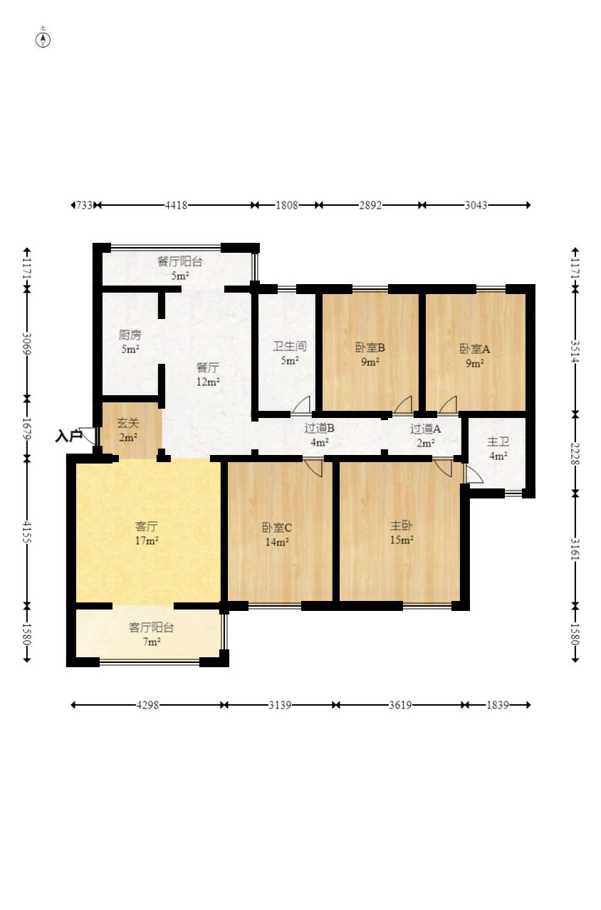 盛景谷山里 4室2厅2卫 160.00万 盛景谷山里 4室2厅2卫 160.00万户型图