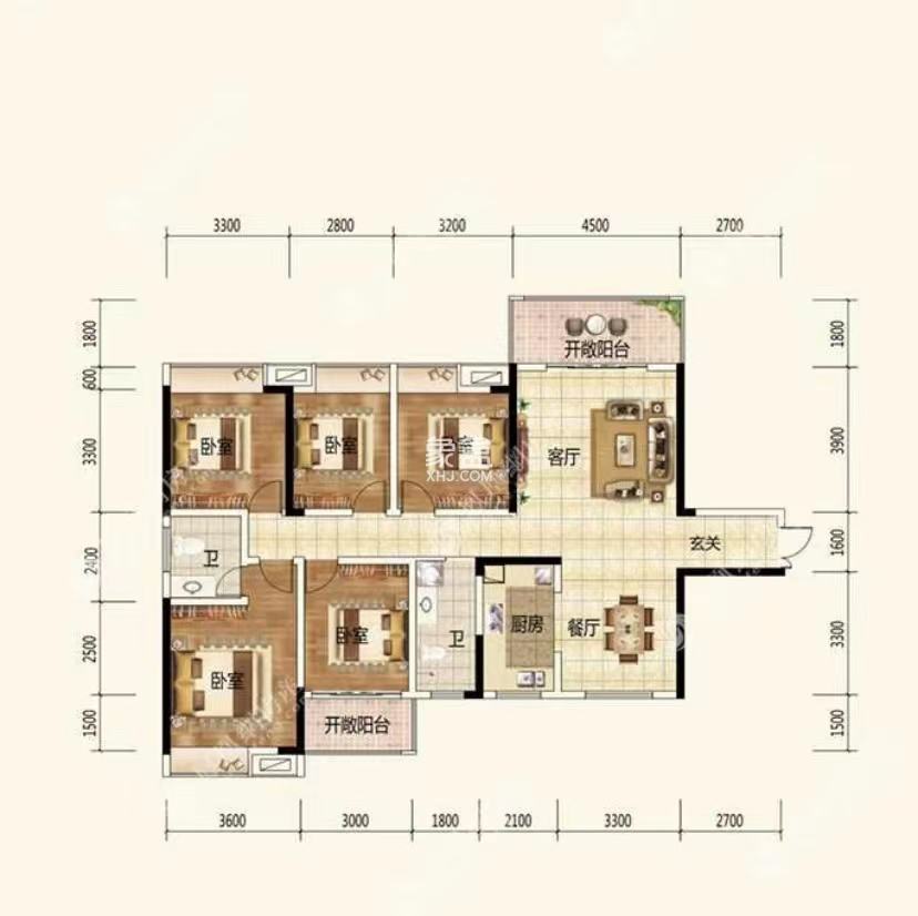 山水豪庭  5室2厅2卫   98.00万