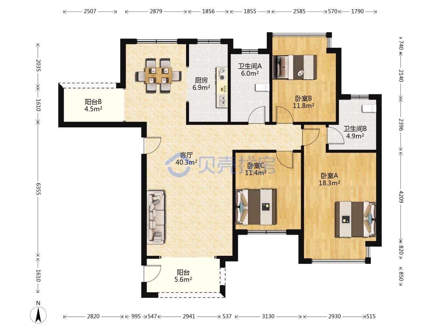 山水洲城华晨第一城  3室2厅2卫   73.80万 山水洲城华晨第一城  3室2厅2卫   73.80万室内图