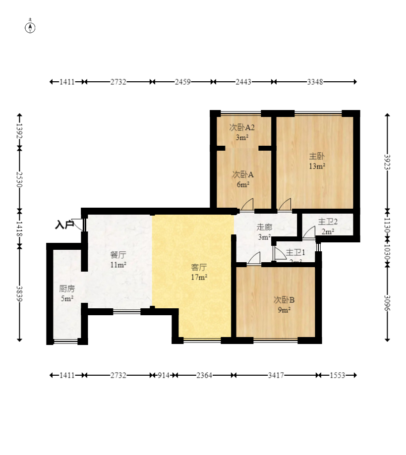 藍(lán)山郡  3室2廳1衛(wèi)    76.8萬室內(nèi)圖1