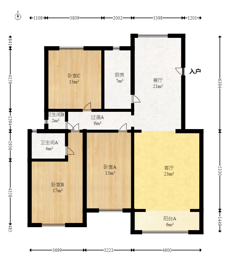 生活藝術(shù)城  3室2廳1衛(wèi)    139.8萬(wàn)室內(nèi)圖1