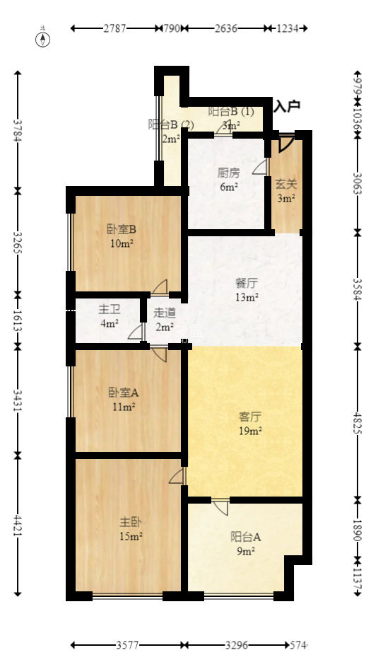 万科金域华府三四期  3室2厅1卫   95.00万