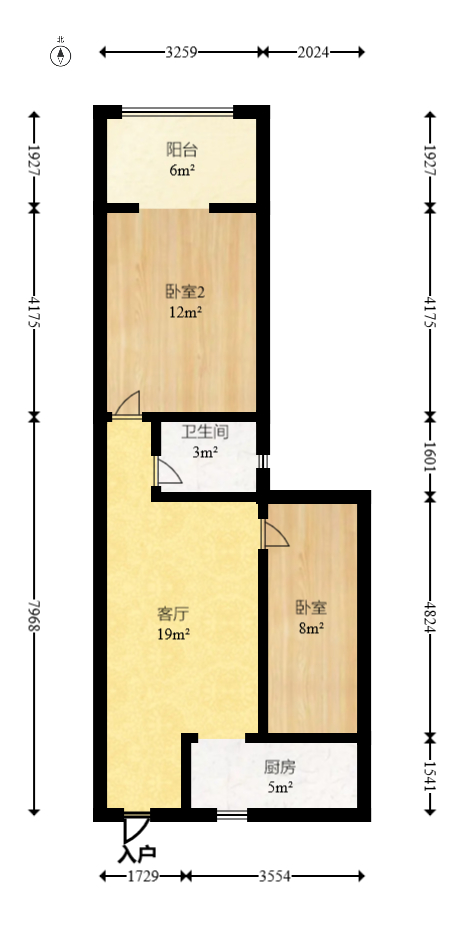华天LOHO小镇  2室1厅1卫   36.40万室内图1