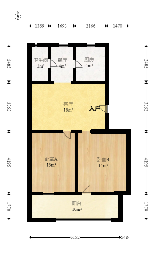 東風(fēng)一村社區(qū)房（王家垅）  2室2廳1衛(wèi)    41.8萬(wàn)室內(nèi)圖1