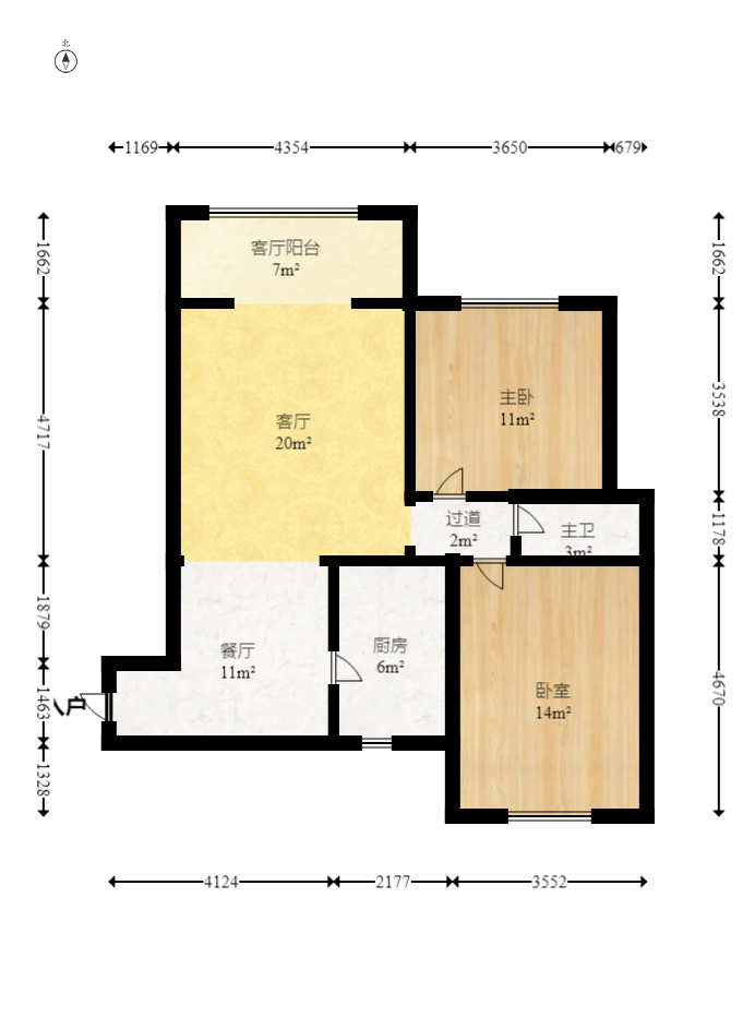 万丽景园 2室2厅1卫 57.00万 万丽景园 2室2厅1卫 57.00万户型图
