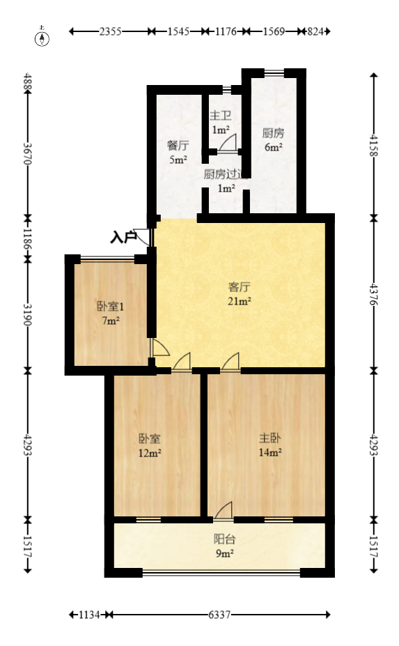 成达花园  3室2厅1卫    40.8万室内图1