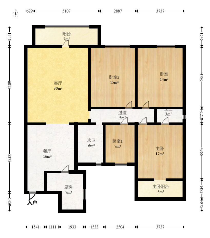 森宇佳園  4室2廳2衛(wèi)    130.0萬室內(nèi)圖1