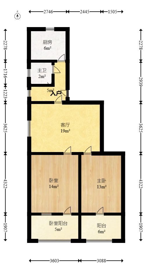 开福区长沙银行宿舍  2室1厅1卫   50.00万室内图1