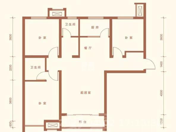 德政花苑  3室2厅1卫   1700.00元/月室内图