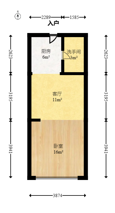 华侨假日中心（晟华苑）  1室1厅1卫    50.08万室内图1