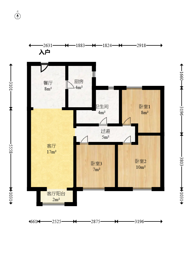 MOMA当代广场  3室2厅1卫    67.8万室内图1