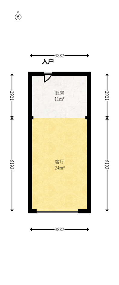 华润置地广场二期  1室1厅1卫   30.00万 华润置地广场二期  1室1厅1卫   30.00万户型图