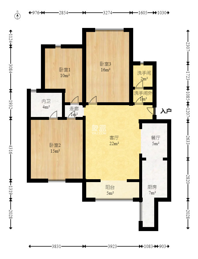 上河国际C区  3室2厅2卫   102.00万