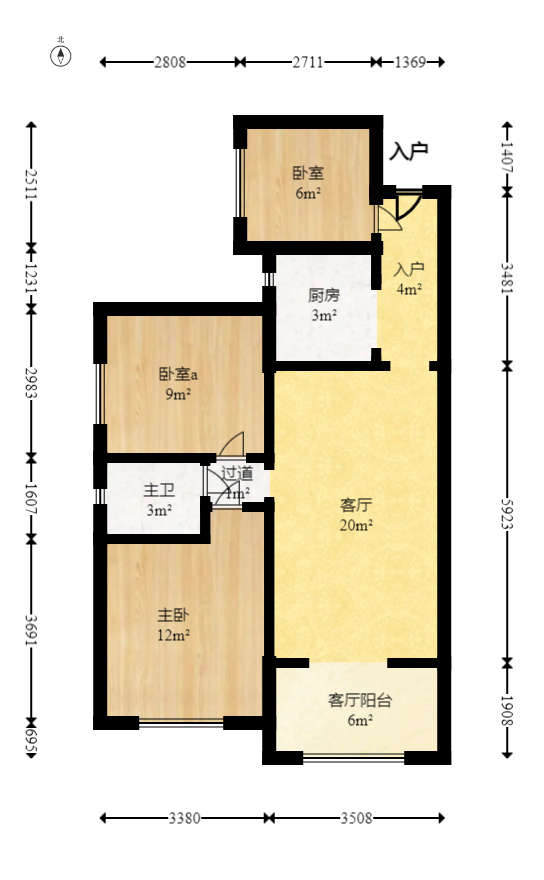 花样年华  3室2厅1卫   58.00万室内图1