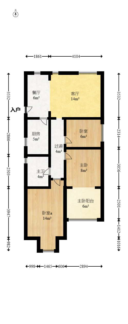郡原居里  3室2厅1卫   68.00万室内图1