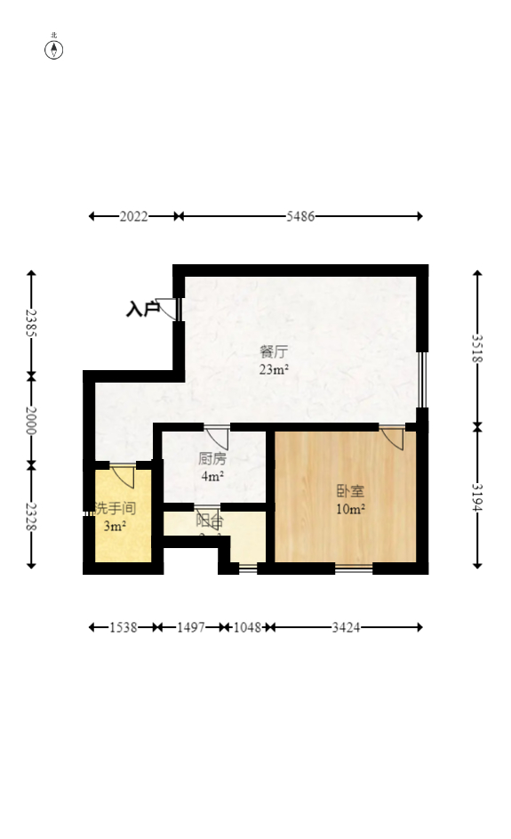 万象美域  1室1厅1卫   56.00万室内图1