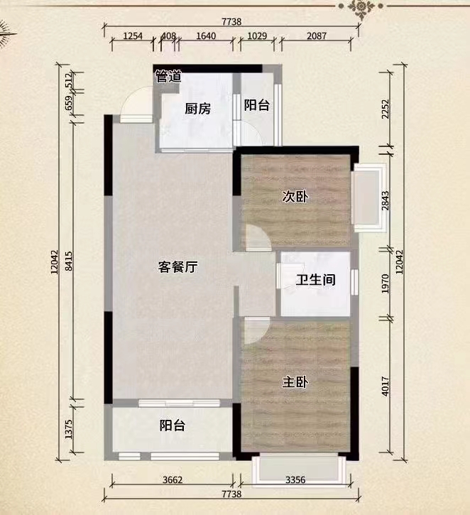 城市公园  2室2厅1卫   46.00万