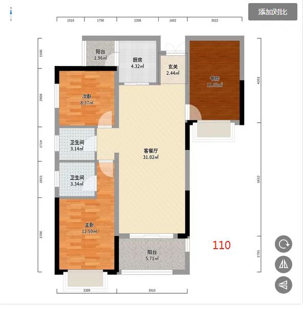 城市公园 3室2厅2卫 58.0万 城市公园 3室2厅2卫 58.0万客厅