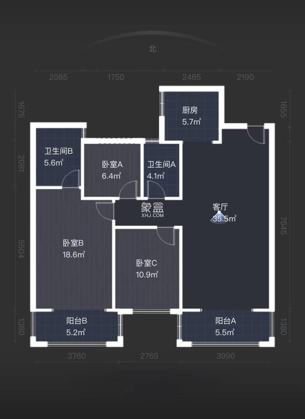 佳兆业金域天下二期  3室2厅2卫    62.0万