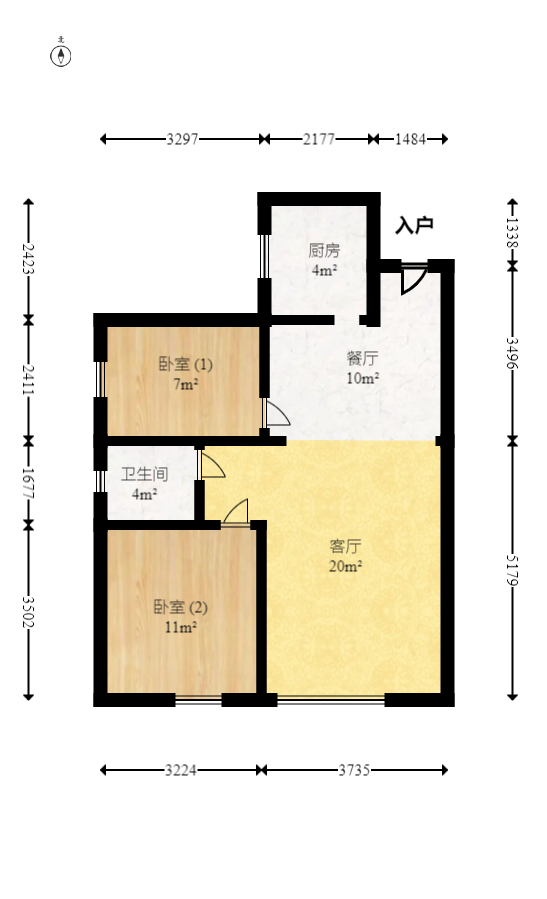 丽发新城  2室2厅1卫   45.00万室内图1