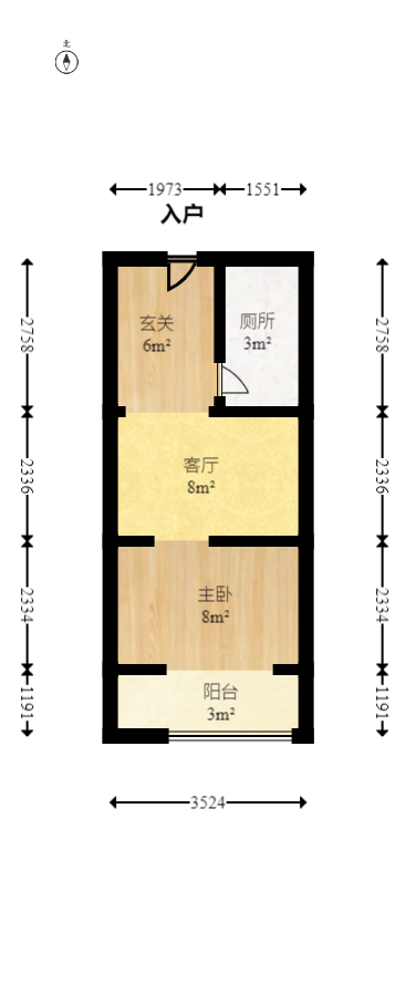 美林银谷  1室1厅1卫   38.00万室内图1