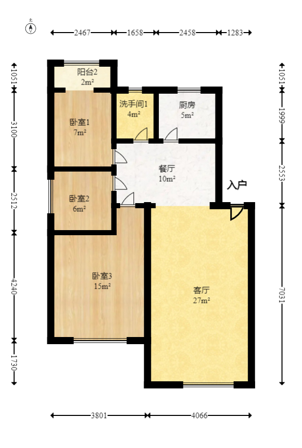 德馨园  3室2厅1卫   58.00万室内图1