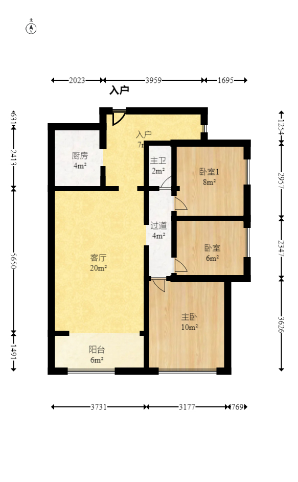 铂宫  3室2厅1卫   137.50万室内图1