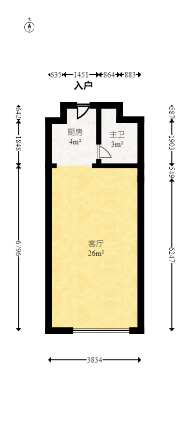 中建芙蓉嘉苑  1室1厅1卫   40.00万室内图1